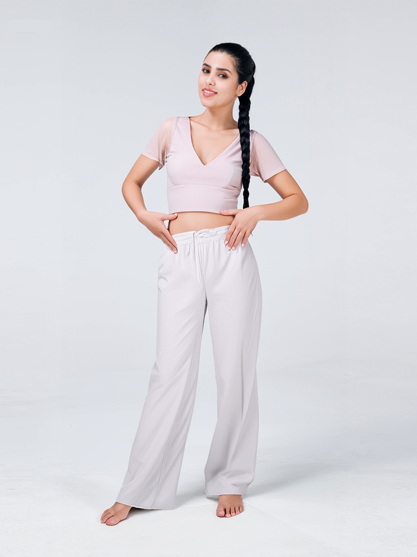 LINEN PLEATED TROUSERS